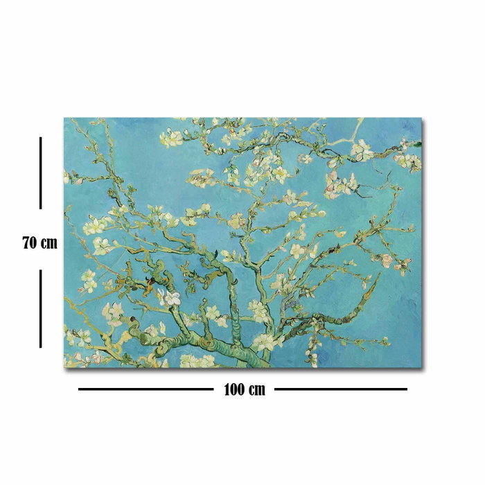 Wallity Lienzo Decorativo Almendros en flor de Vincent van Gogh 70 x 100 cm